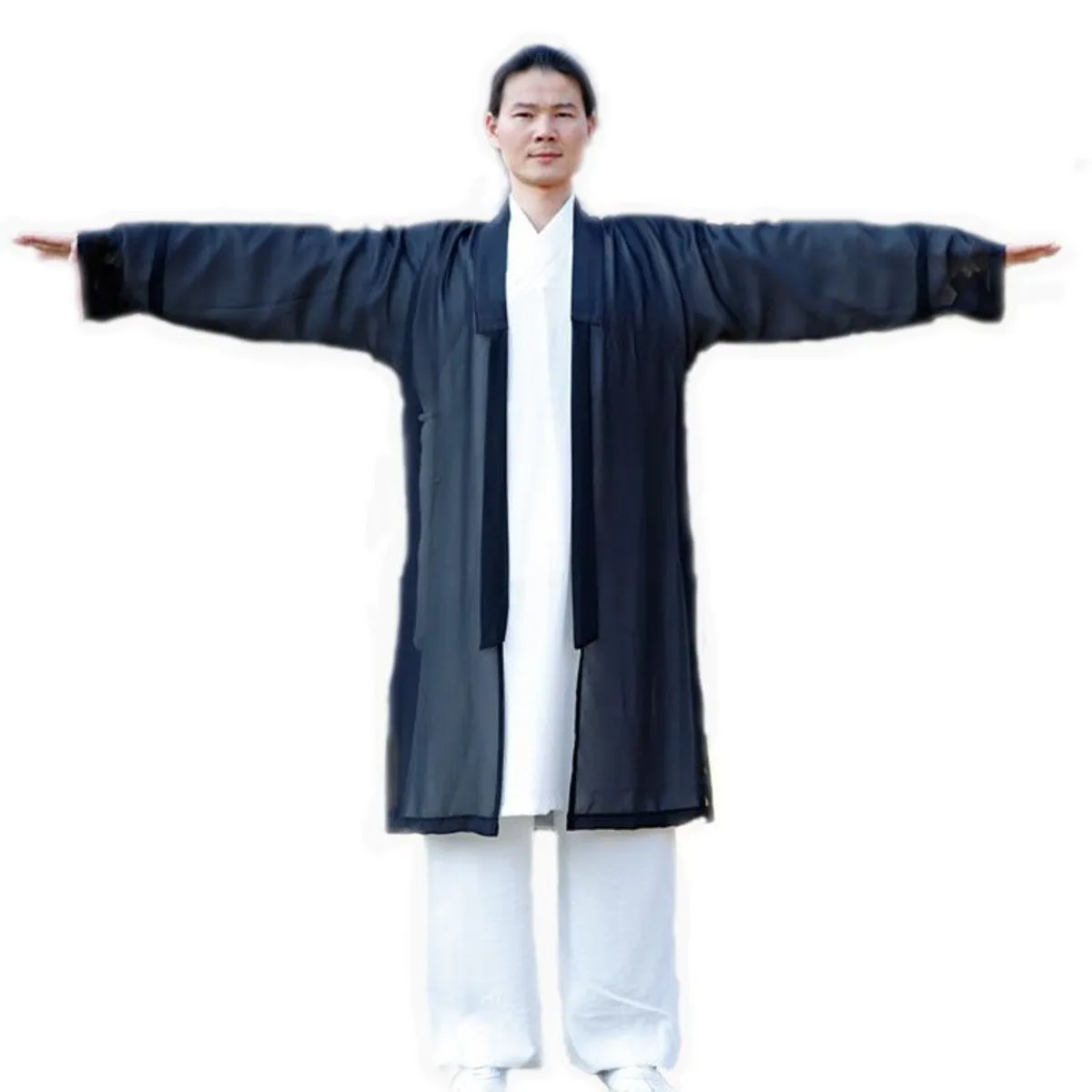 جديد تاي تشي موحدة شال شيفون قطعة واحدة رداء الطاوية بلا أكمام تاي تشي كيب نمط طويل الرجال النساء أداء عباءة #3