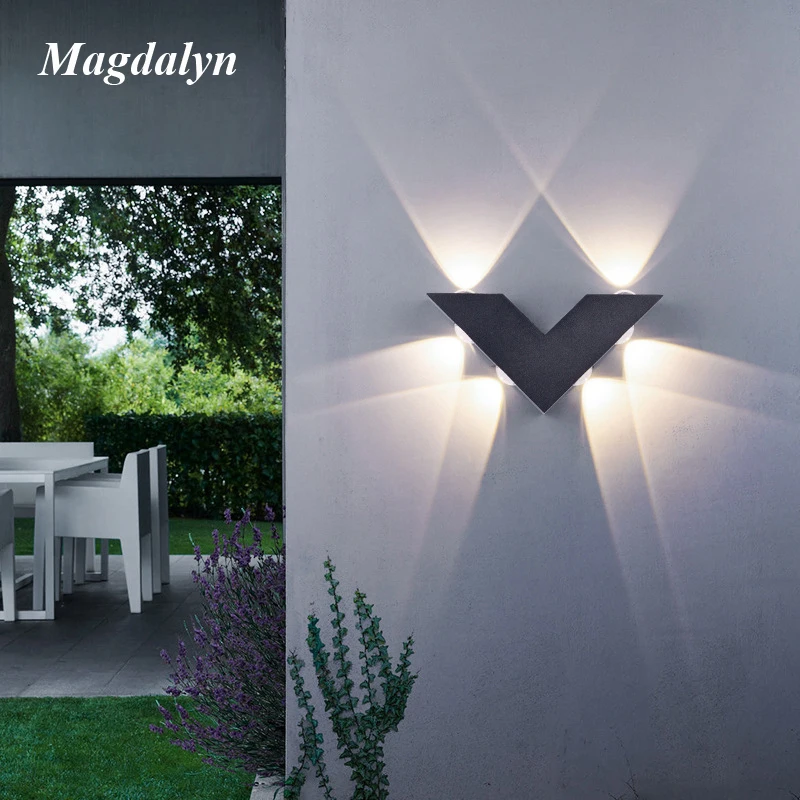 

Magdalyn Outdoor Wall Lamp Modern Dusk To Dawn Aluminum Light Designer Home Art DECO Commercial Building Led Waterproof Lighting