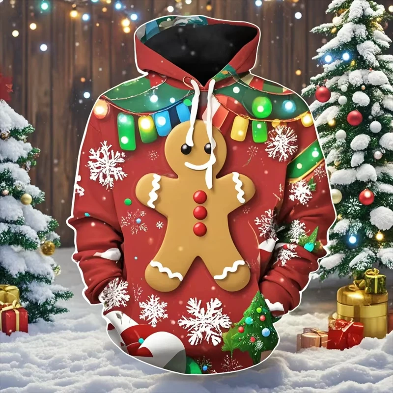 New Christmas Tree Cookies Gingerbread Hoodie 3D Print Men Women Hoodies & Sweatshirts Fashion Adult Tracksuit Xmas Kid Clothing