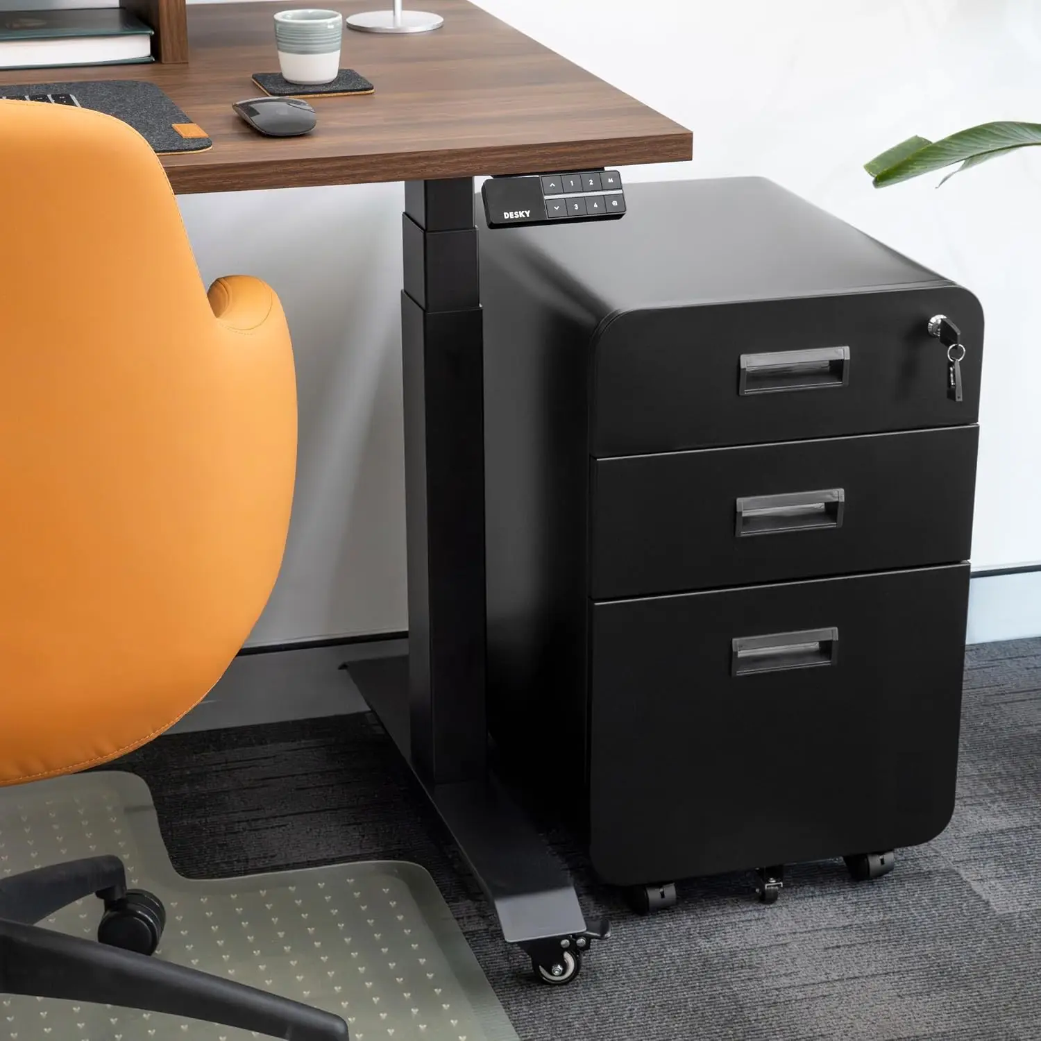 3-Drawer Mobile Filing Cabinet Lockable Rolling Storage for Home Office Letter Legal A4 Files Smooth-Glide, Customized