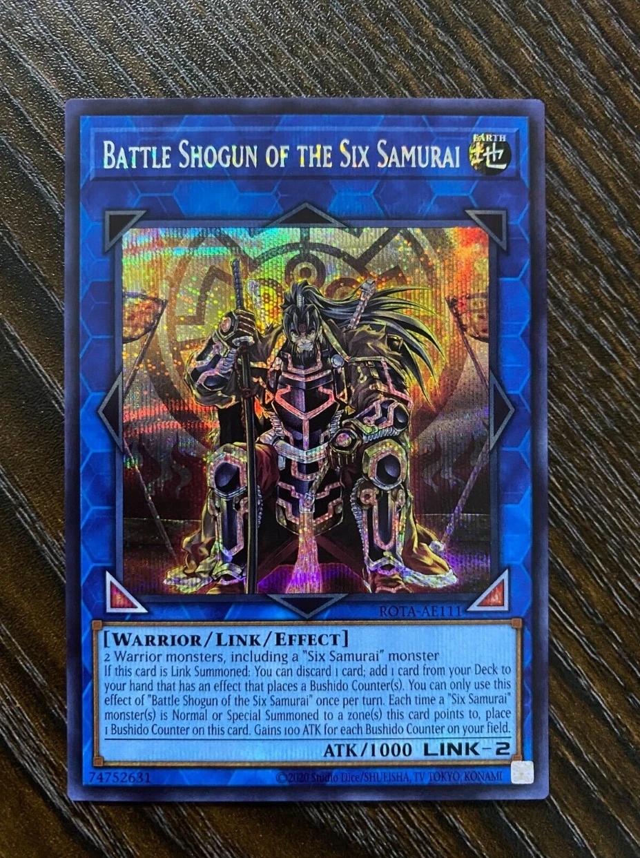 Yugioh KONAMI Duel Monsters ROTA-AE111 Battle Shogun of the Six Samurai Secret Rare Asian English Collection Mint Card