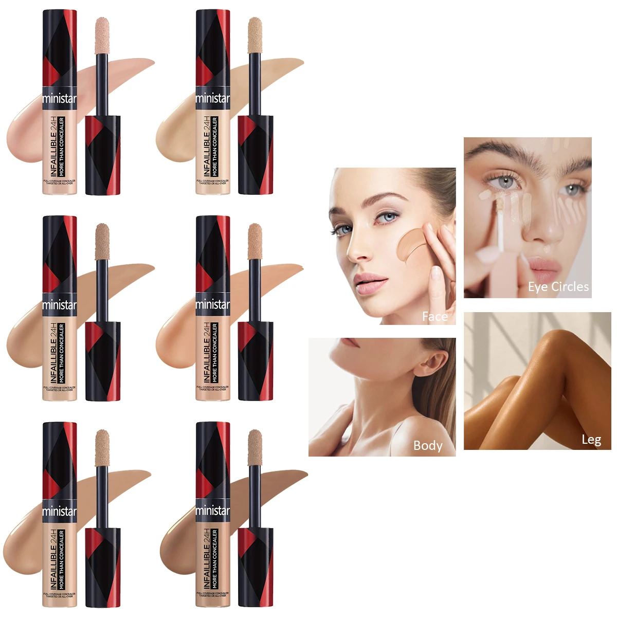 Corrector de cobertura total, resistente al agua, al sudor, resistente a las manchas, duradero, creación de un aspecto de maquillaje perfecto para la piel, 1 ud.
