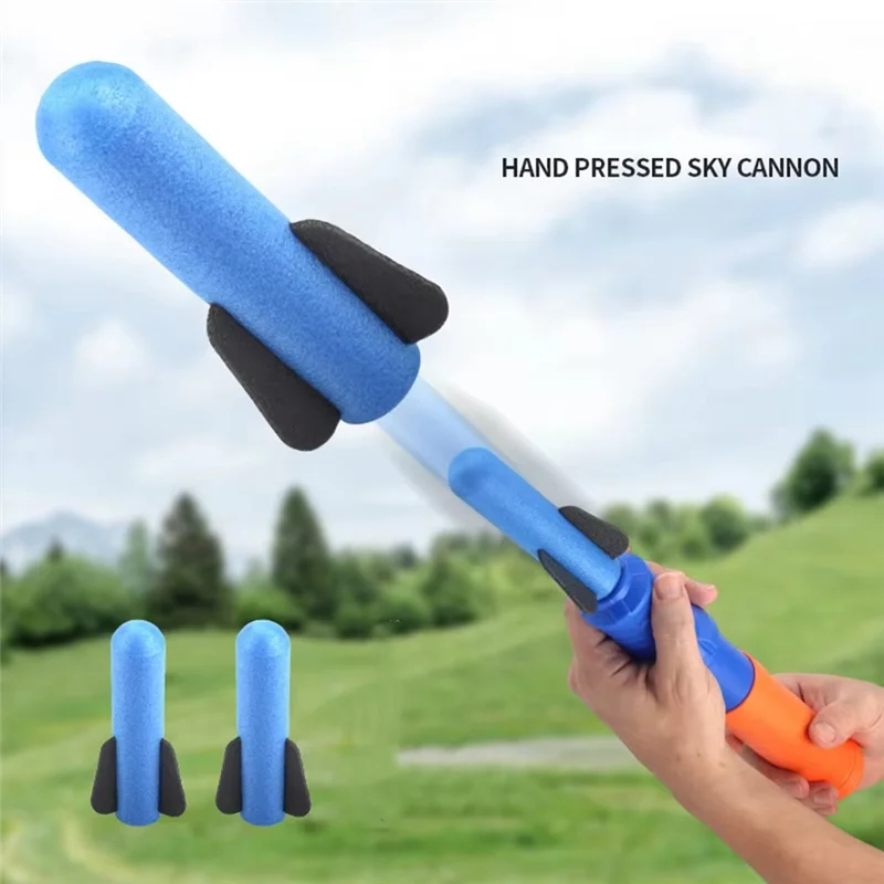 Handheld Rocket Launcher With 4Pcs Foam Rockets, Launch Up To 50 Feet Range, Fun Outdoor Gift For Boys And Girls