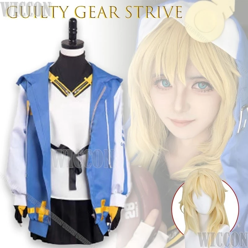 Anime Game Guilty Gear Bridget Cosplay Adult Women Uniform Coat Base Skirt Suit Halloween Gift Blue Clothes Festival Event