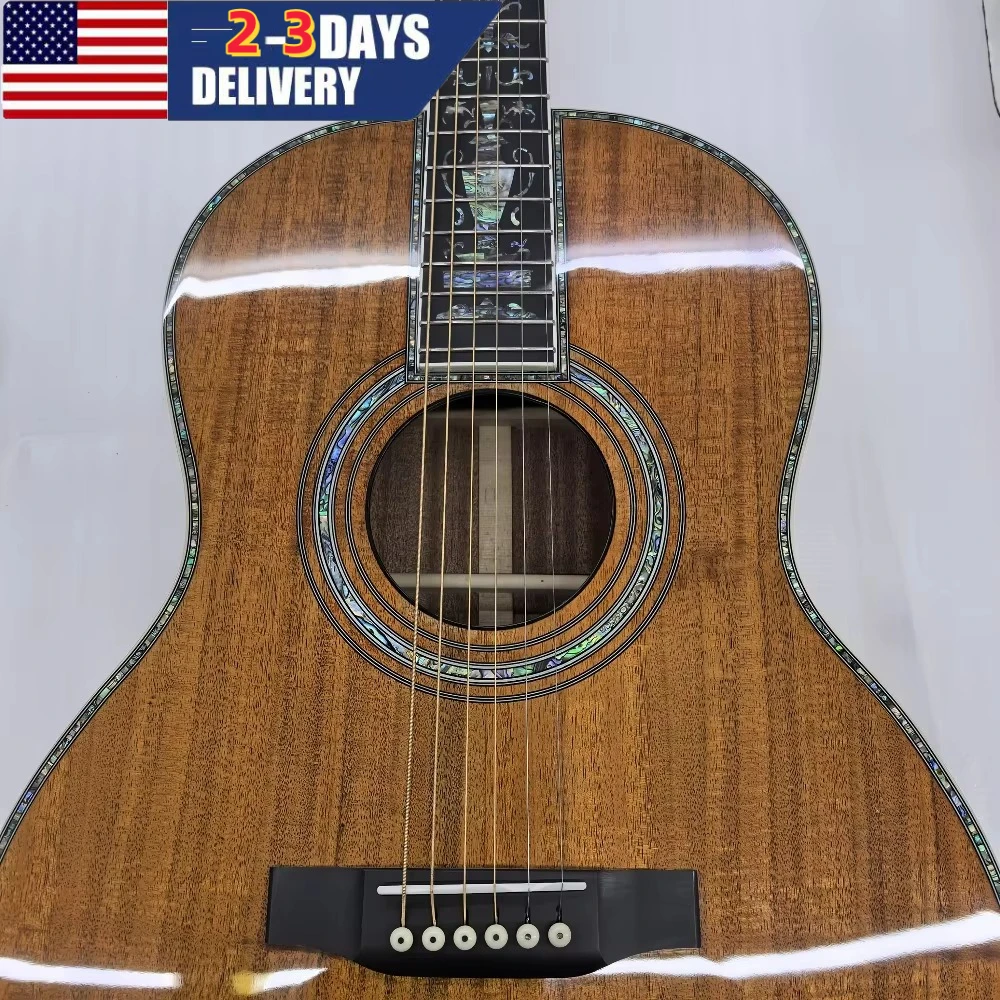 Best Sellers Brown 00045 Acoustic Guitar KOA Top 6 String Ebony Vase Set Suitable for Professional Performance