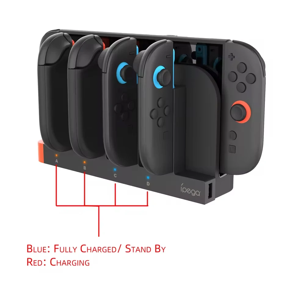 قاعدة شحن وحامل محطة حامل لجهاز نينتندو سويتش 2 Joy Controller PW-SW2185 Switch NS 2 Joy Charger Dock