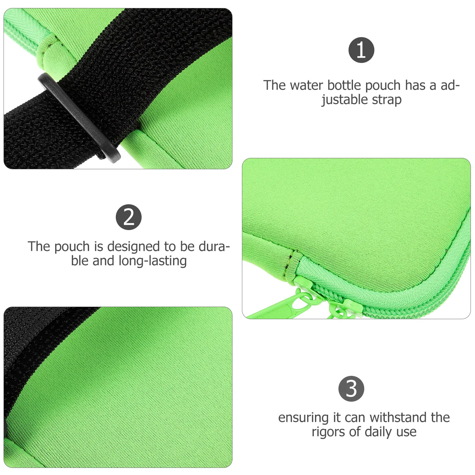 

Water Bottle Pouch Adjustable Strap Portable Neoprene Zipper Bag For Tumbler Cup Outdoor Hiking Camping Storage Multi-Use