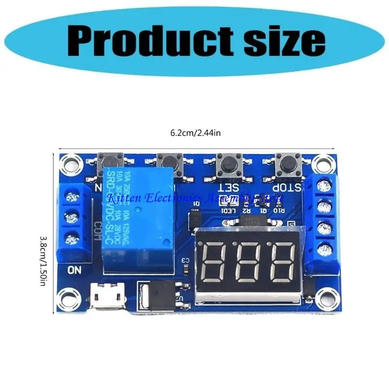 96GD High Voltages DC6-30V Timer RelayModule with Adjustable Timing Emergency Stop
