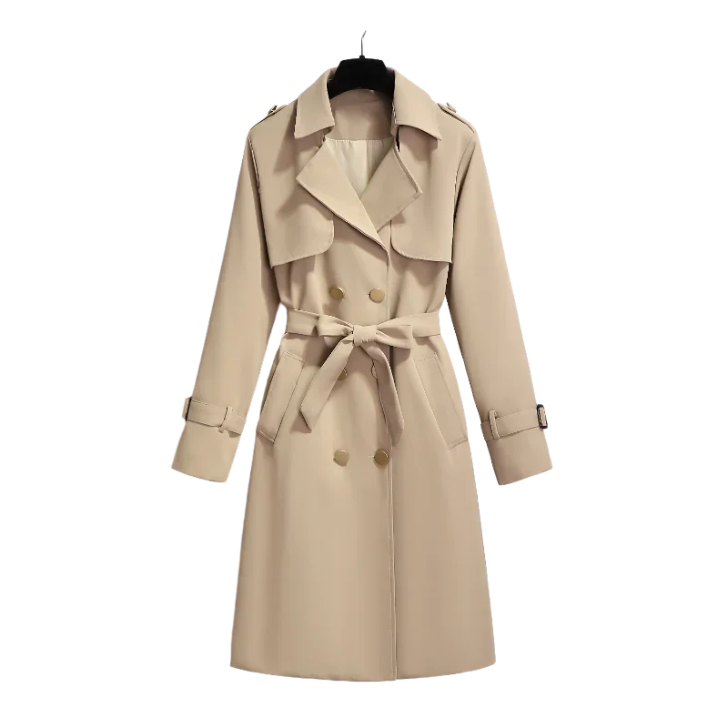 

Good QualitySpring And Autumn Long Khaki Trench Coat Women's Casual Trench Coats And Jackets Women