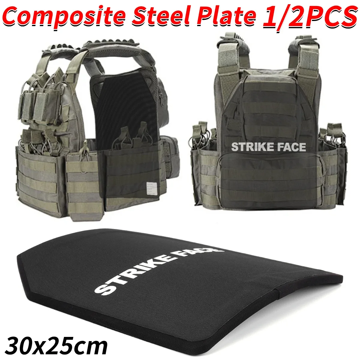 30x25cm Bullets-Proof Plate PE IIIA Backpack Armor Panel Anti Stab Composite Plate Safety Vest Ballistic Body Armour Board