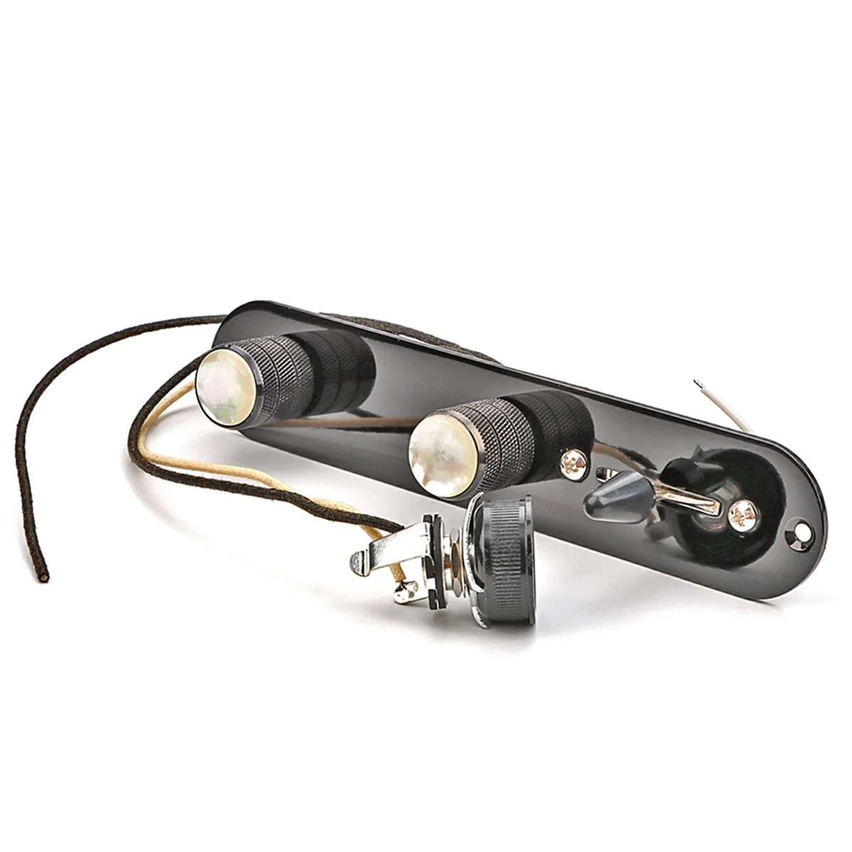 Полностью загруженная панель управления AA90 Предварительно проводная 3-сторонняя панель управления с жгутом проводов для электрогитары Telecaster (черный)