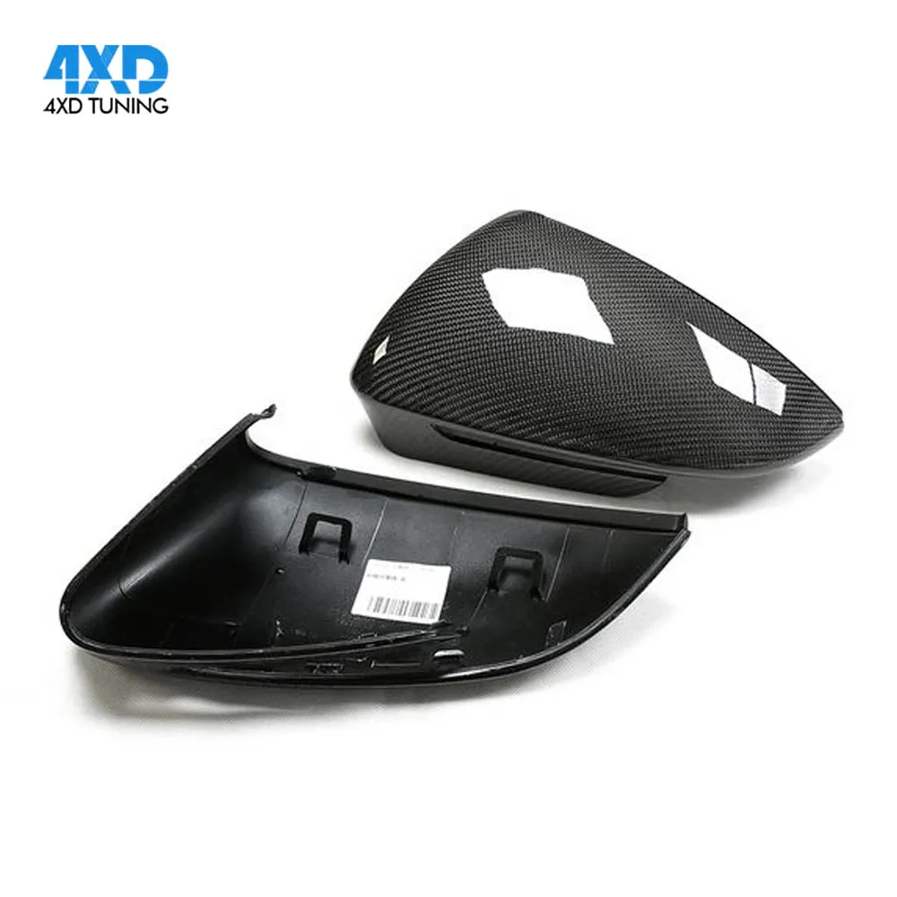 VW ID.4 ID.5 Carbon Fiber Mirror For Audi Q4 E-Tron RearView Caps Mirror Case Glossy Black Replacement Style To 2021+