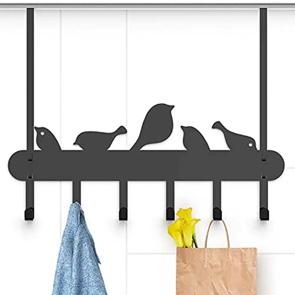 Over the Door Hook Heavy Duty over Door Hanger Hanging Towel Organizer,6 Hook Easy Installation Organizer for Towel,Coat