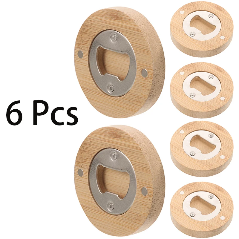 

6 Pcs Bottle Opener Beer Openers for Baptism Favor Christening Keepsake Souvenirs Bamboo Bottle Openers Wholesale