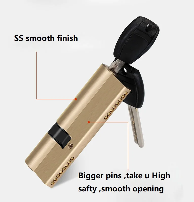 ADEA door lock cylinder extended 65 70 80 90mm full-size offset lock cylinder anti-theft entrance lock, door lock cylinder
