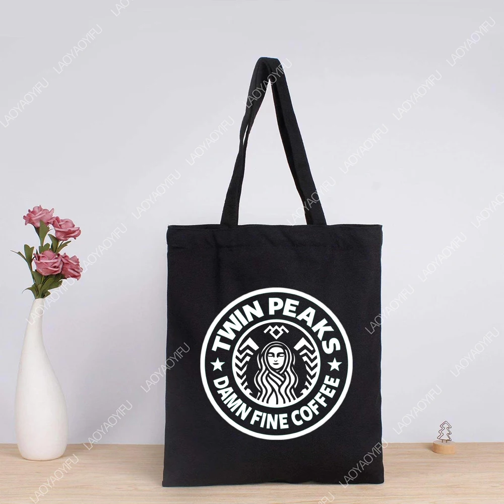 Twin Peaks Movie Tote Bags for Student Cloth Bag Totebag Women Shopper Shopping Aesthetic Woman Canvas Large University Shoulder