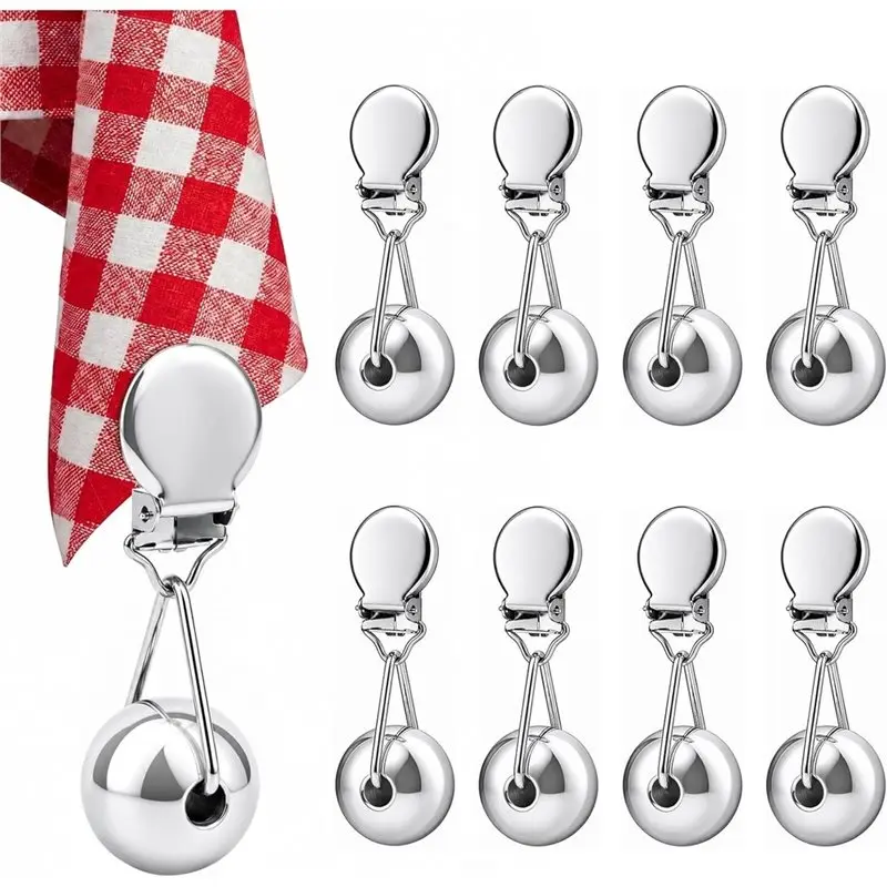 B23B Tablecloth Weights 8 Pack, Windproof Heavy Duty For Outdoor Use Picnic Table Cloth Weight Clips Clamps, For Patio, Camping