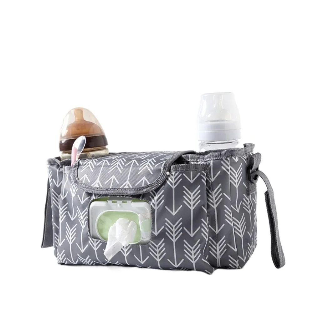 

Multifunctional Baby Stroller Bag Waterproof Large Capacity Wet Wipe Hanging Bag with Multiple Pockets Mom Handbag