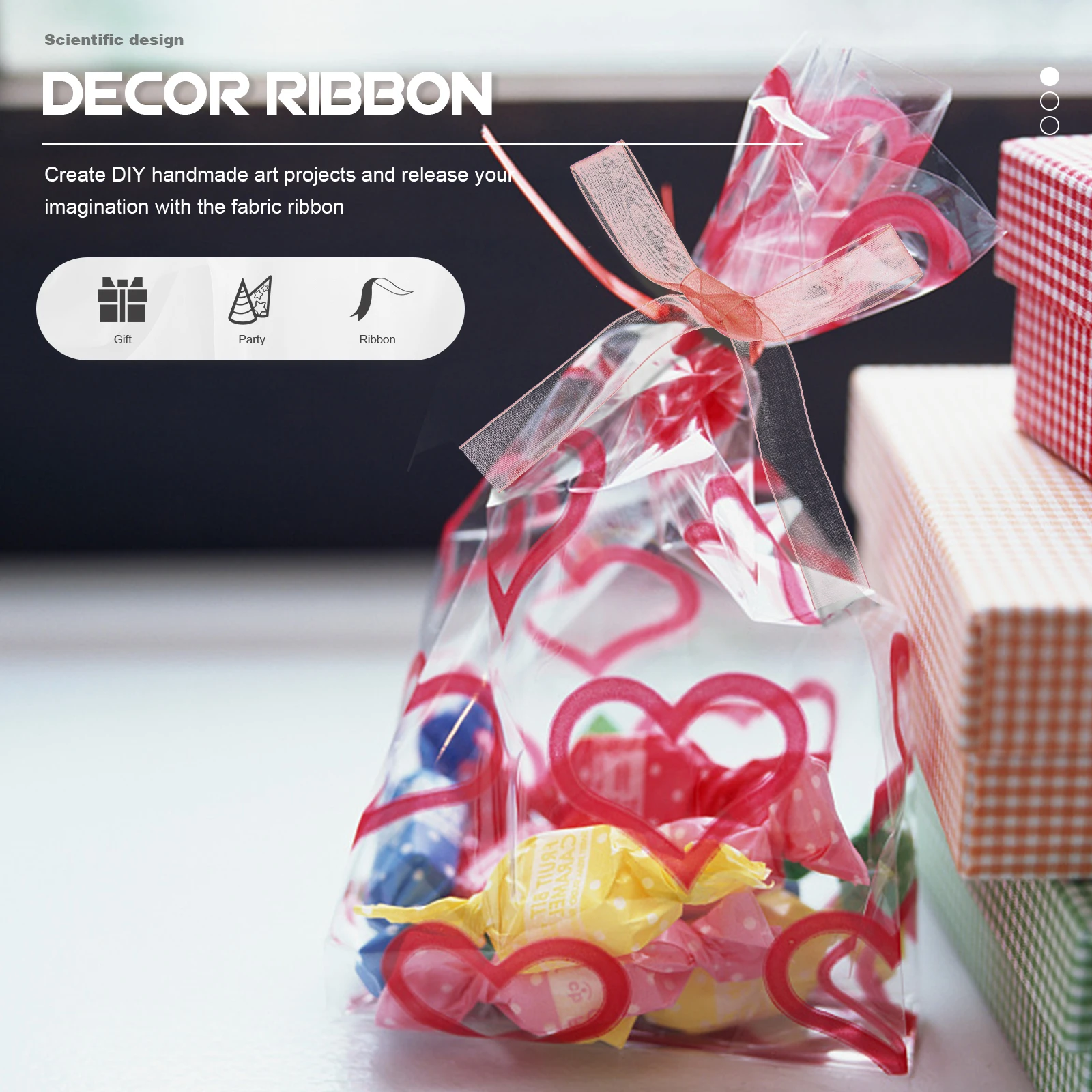 

4 Rolls Gifts Ribbon Gift Gift Decorative Ribbons Wrapping Ribbons Bride Crafts DIY Decorative Ribbon Summer