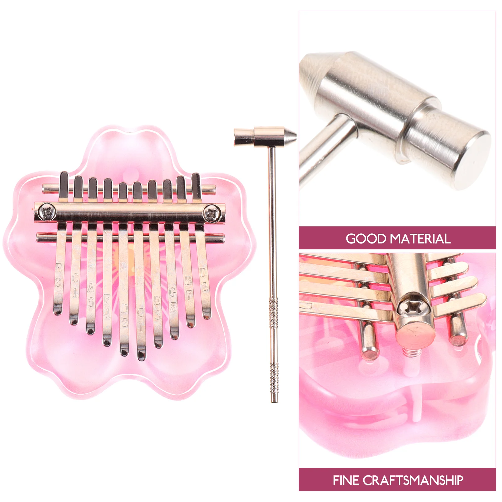 

1 Set Of 10-Key Mini Thumb Piano Acrylic Kalimba Finger Piano For Adults Durable Portable Professional Easy To Carry Fun Music