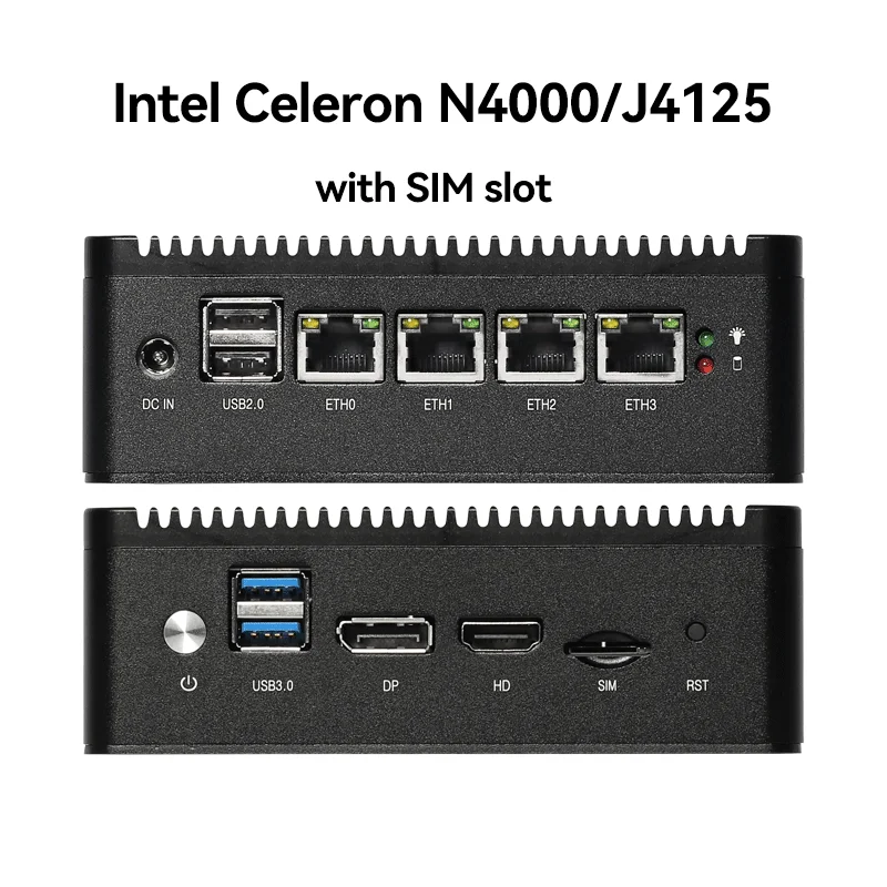 

Fanless Mini PC Intel Celeron J1900 J4125 N5105 N2830 N4000 N100 4x 2.5G Ethernet Support Windows Linux Pfsense OpenWrt