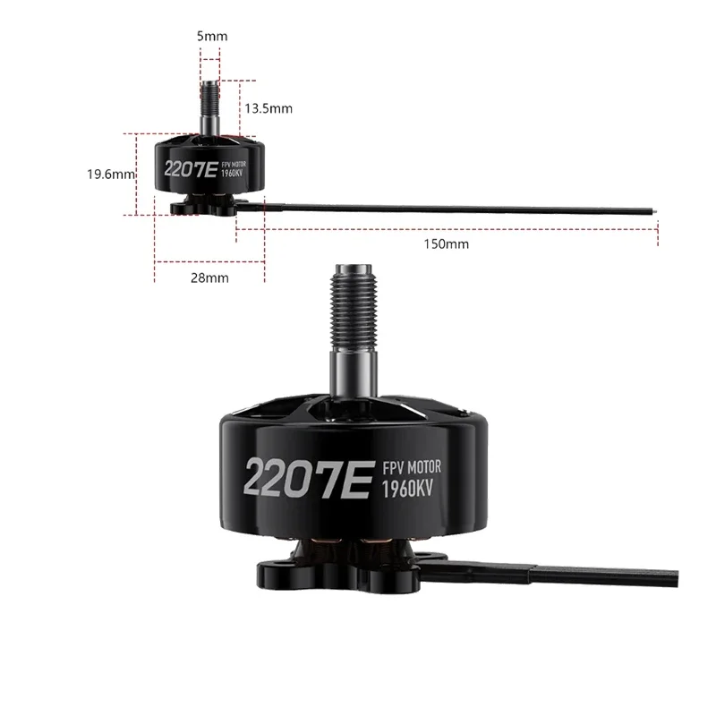GEPRC SPEEDX2 2207E 1960KVモーター 6S LiPo 高出力 高放熱 対応ESC 50A 4-5インチFPV RCドローンに最適