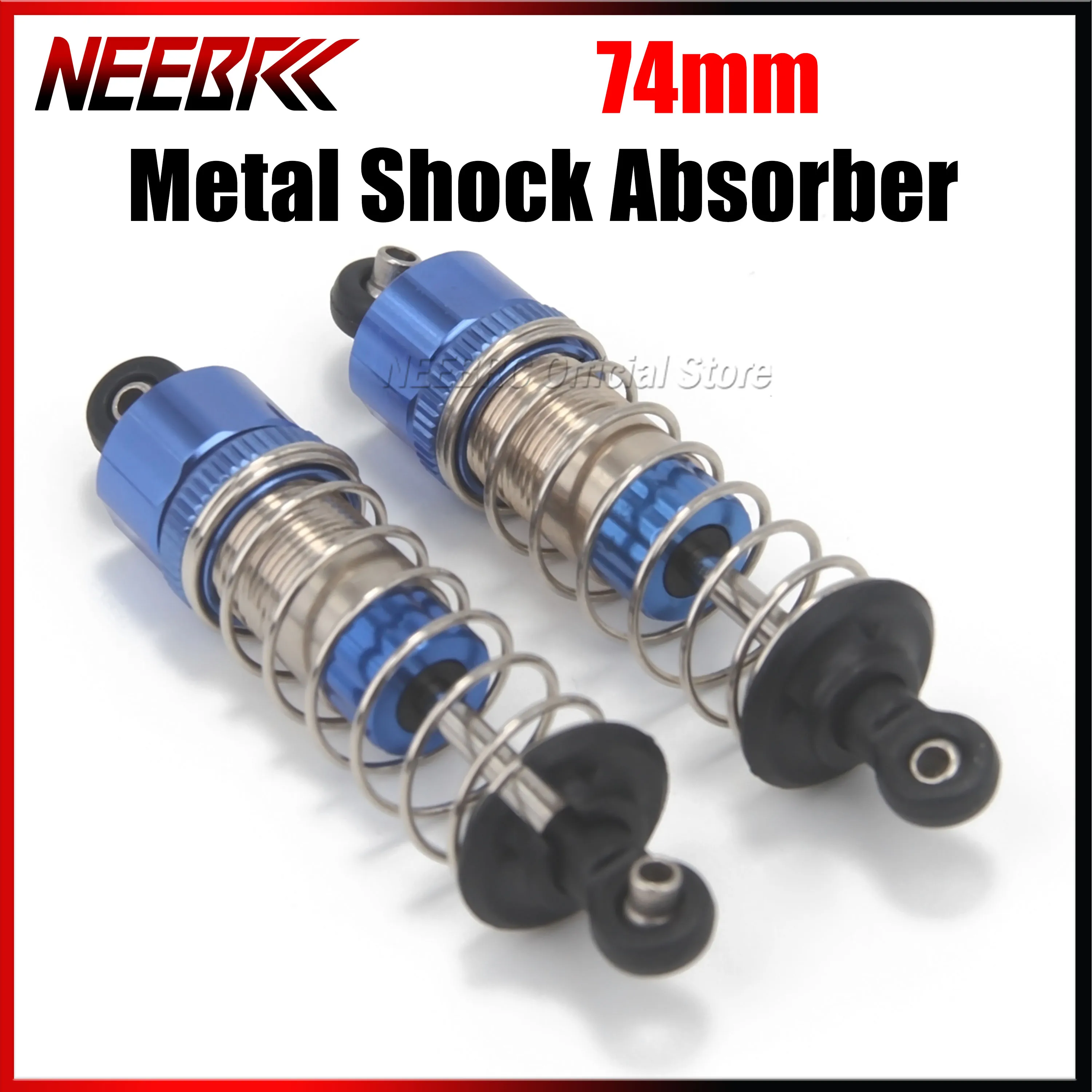 

74mm Metal Shock Absorber Damper Suspension for 1/16 RC Car SCY 16101 16102 JJRC Q130 Wltoys 144001 144010 124017 MN128 MN86 MJX