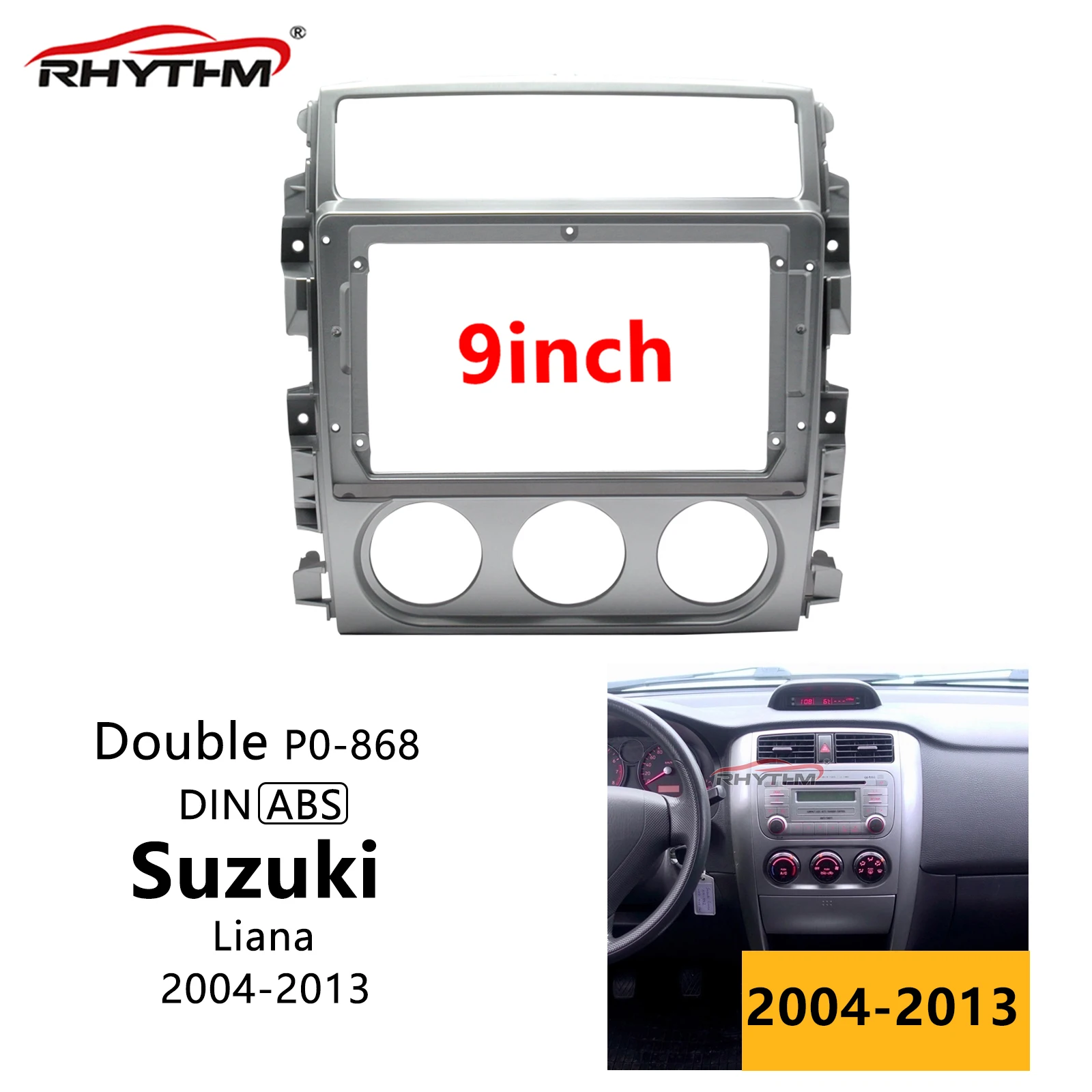 

9 Inch Car Radio Frame For Suzuki Liana 2004-2013 Stereo 1/2din Panel Dash Mount Car Fascia Audio Fitting Accessory Install