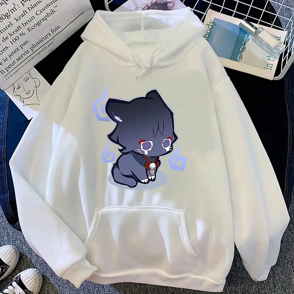 

Genshin Impact Wanderer Scaramouche Cat Толстовка Модные женские толстовки в стиле Харадзюку Унисекс Осень Зима Kawaii Пуловеры Кофты
