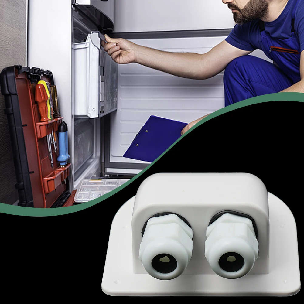 Roof-Friendly Solar Cable Guide Connection Box for Motorhome RV Yacht Photovoltaic Panel Mounting Dual Entry Design
