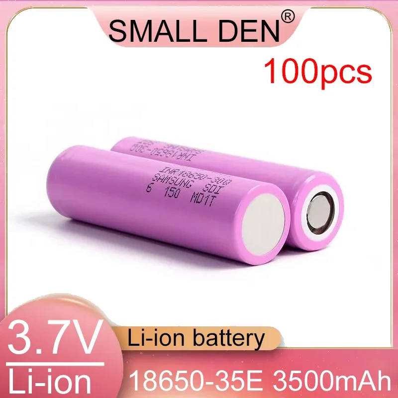 new 100pcs 35E 3.7v 18650 3500mAh Rechargeable lithium battery 25A high power original power INR18650 for electrical tools