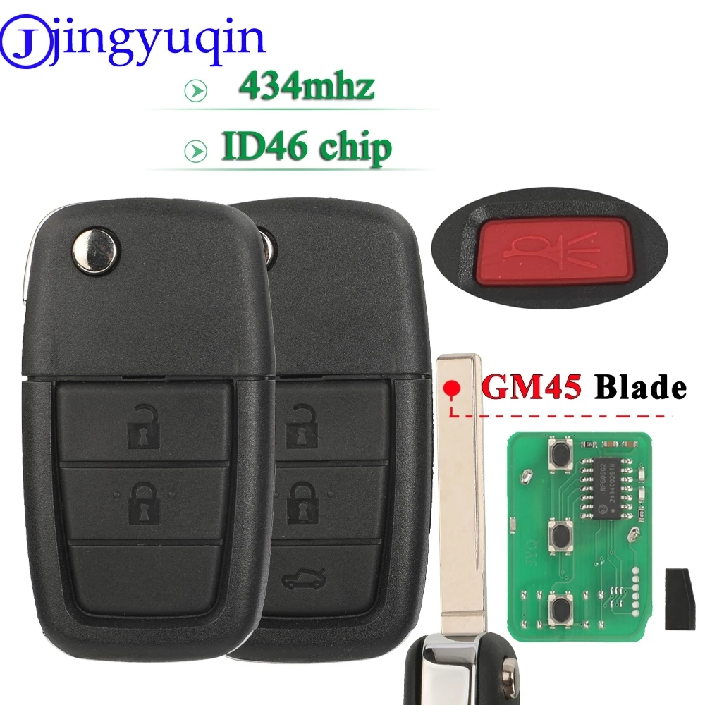 Jingyuqin 434Mhz ID46 Chip 3/4 Button Flip Remote Car key For Pontiac G8 Holden VE Commodore Omega Berlina Calais SS SV6 HSV GTS