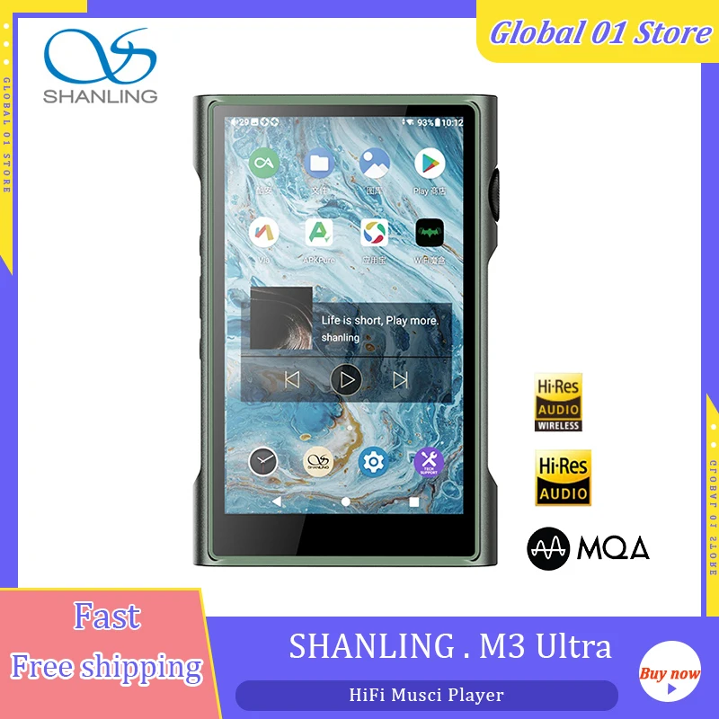 

SHANLING M3 Ultra Portable HiFi Music Player ES9219C *2 DAC Hi-Res Android10 MP3 DAP 8-Core QS 665 CPU Bluetooth5.0 LDAC DSD256