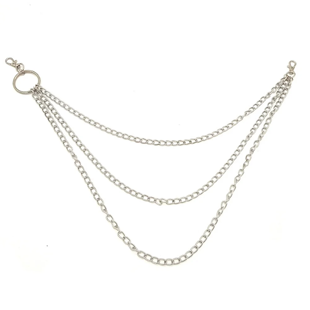 1 قطعة سلسلة الخصر فاسق السراويل المفاتيح للجينز القوطية المعادن الهيب هوب 3 طبقات للجنسين جيب سلسلة السراويل اكسسوارات الديكور