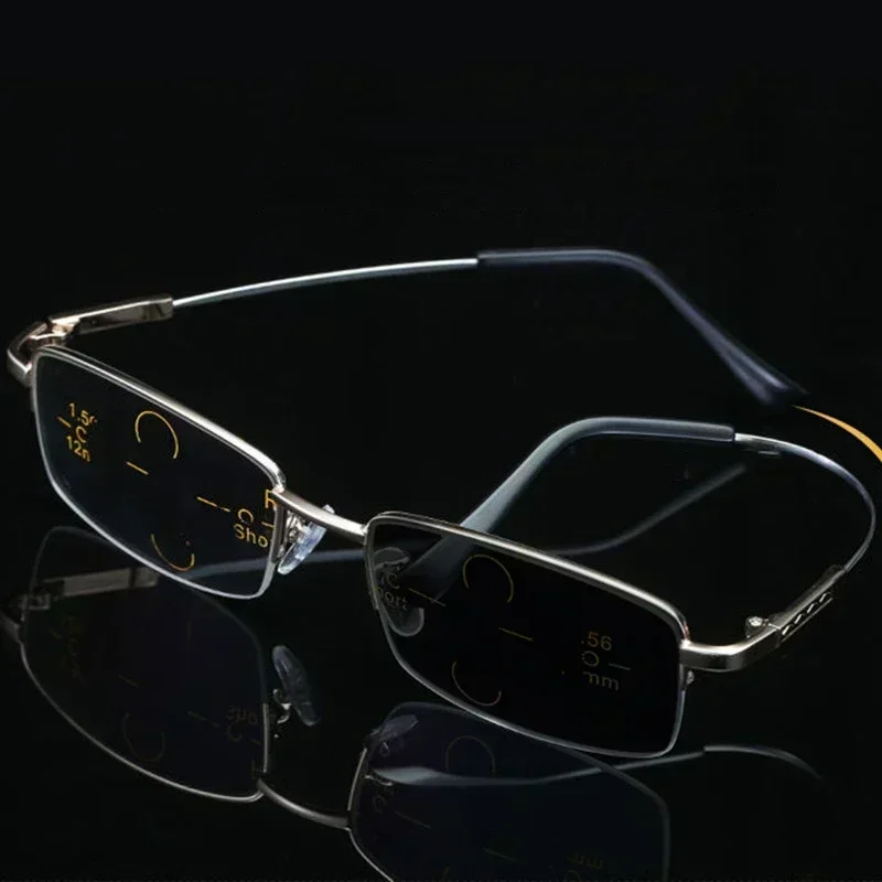 نظارات القراءة التقدمية متعددة البؤر عالية الوضوح نظارات فوتوكروميك للرجال والنساء نظارات قصر النظر الشيخوخي المضادة للضوء الأزرق