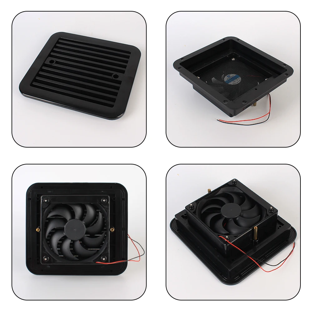 For Rv Trailer Caravan 12V Ventilation Exhaust Fans Side Air Outlet Strong Wind Fridge Vent With Fan Car Styling Silent