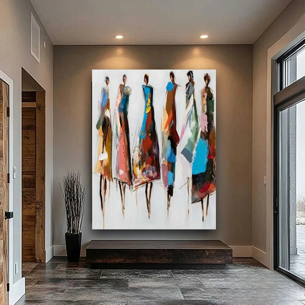 

100% hand drawn dress up for women abstract oil painting original wall painting home living room decoration paint interior aesth