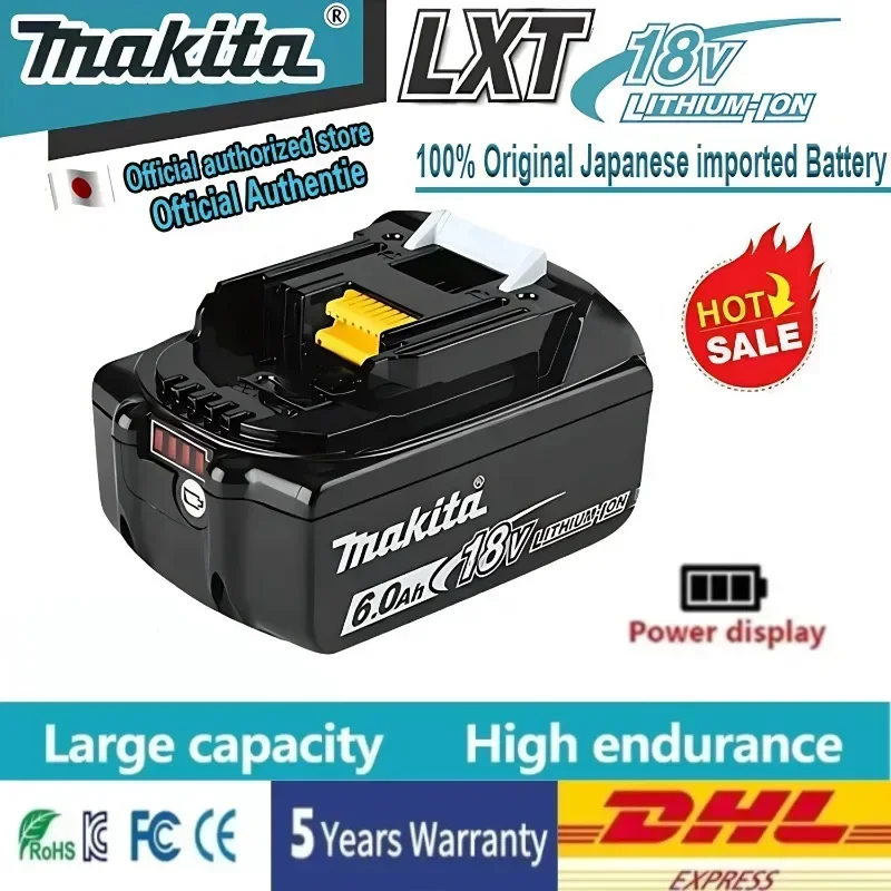 

Original Makita 6Ah for Makita 18V Battery BL1830B BL1850 BL1840 BL1860 BL1815 Lithium Battery for Power Tools Backup Battery