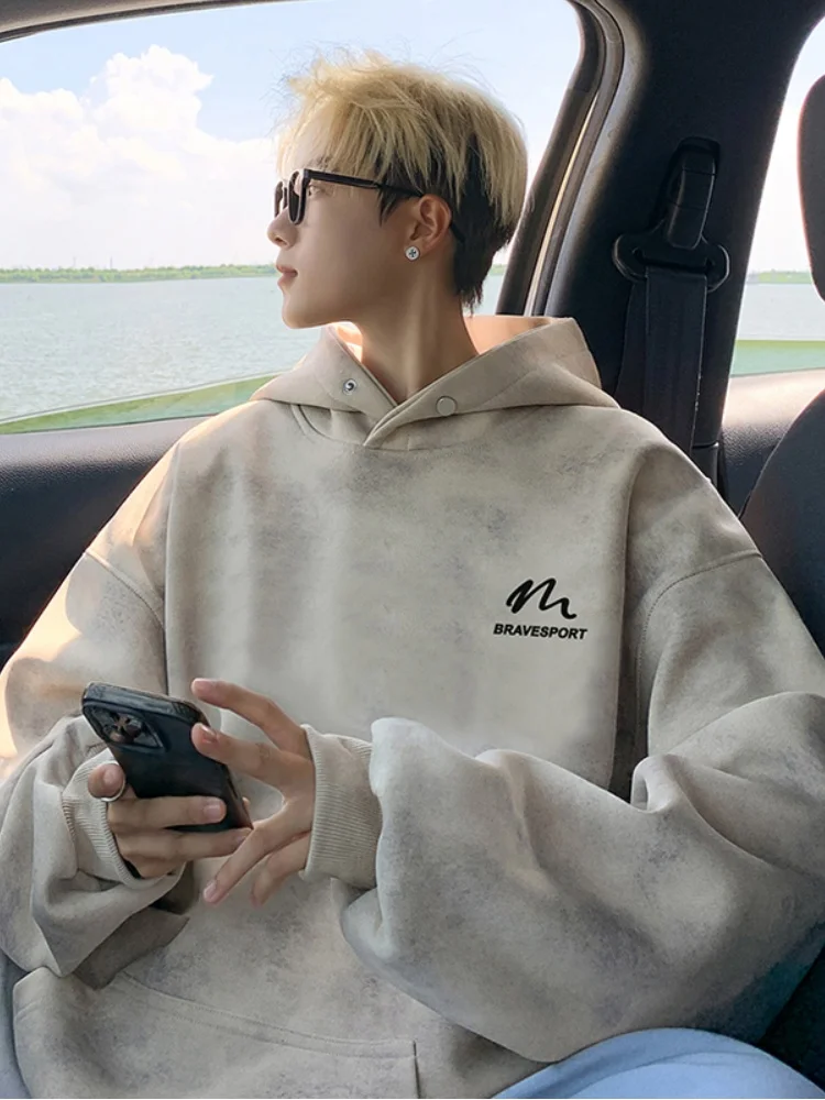 

Tie-Dye Oversize Hoodie Men's Spring Autumn Casual Loose Fit Youth Faion Polyester Long Sve Printed Hoodie for Teens