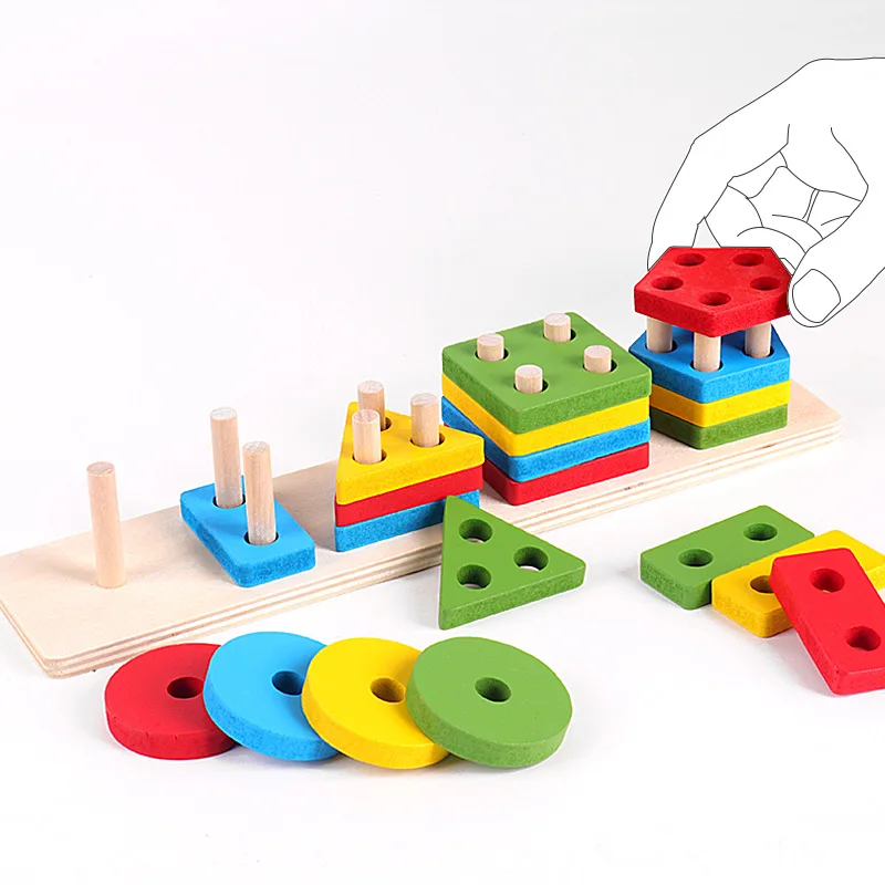 Montessori Wooden Toy for Toddlers: Shape and Color Sorting 3