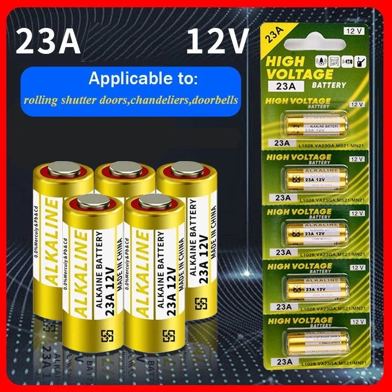 10PCS 12V Alkaline Battery A23 23A 23GA A23S E23A EL12 MN21 MS21 V23GA L1028 GP23A LRV08 for Remote Control Doorbell Dry Cell