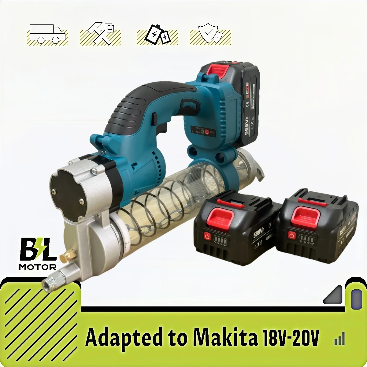 

Беспроводной литиевый шприц для смазки 10000PSI, бесщеточный, высокого давления, для смазки автомобилей, совместимый с аккумуляторами Makita