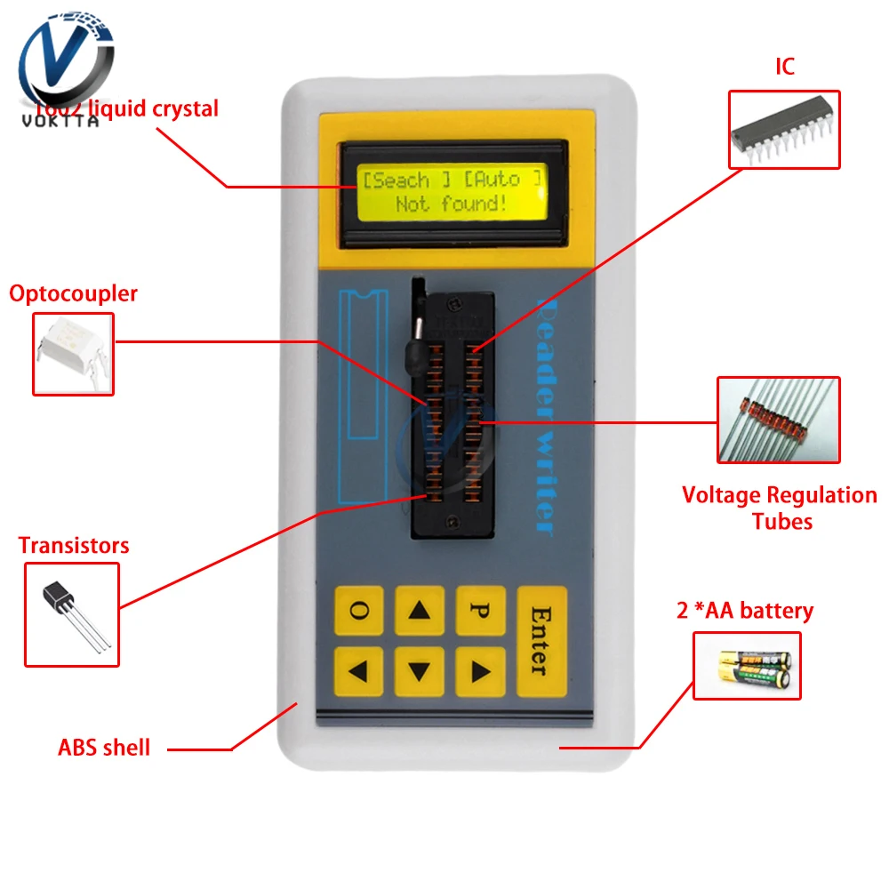 Digital Transistor Tester Professional Integrated Circuit IC Chip Tester Diode Resistor Inductor Automatic Checker Detector