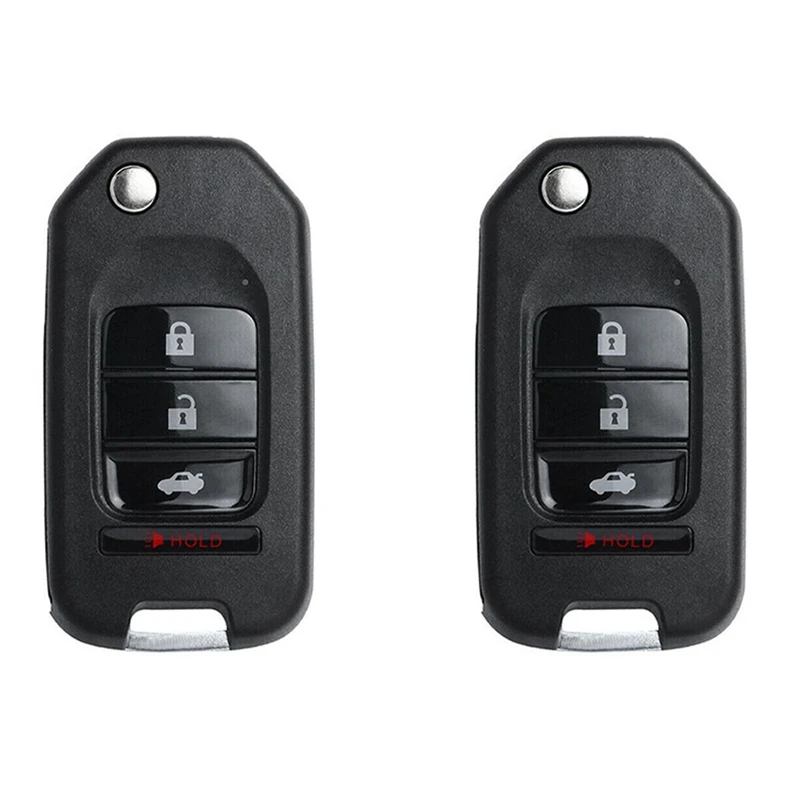 2X Xhorse XKHO01EN Universal Wire Remote Key Fob Flip 3+1 Button For Honda Type For VVDI Key Tool