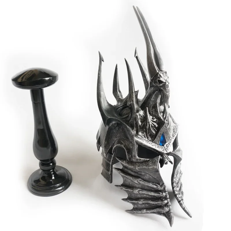 [Funny] 1:1 WOW Lich King helmet figure resin toy include stand collection model adult cosplay Costume party gift