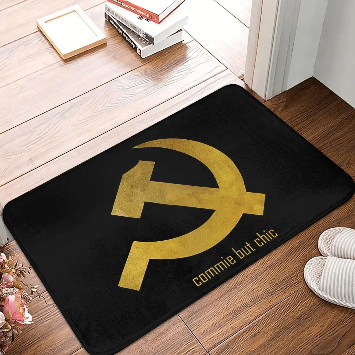 Russian CCCP Non-slip Doormat Communist Symbol Hammer Sickle Commie Chic Bath Kitchen Mat Outdoor Carpet Flannel Pattern Decor