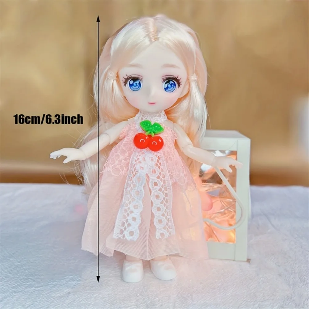 움직이는 관절 16cm 애니메이션 눈 장난감 인형 볼 조인트 바디 컬러풀 귀여운 BJD 인형 1/8 귀여운 BJD 애니메이션 인형 DIY 어린이 장난감