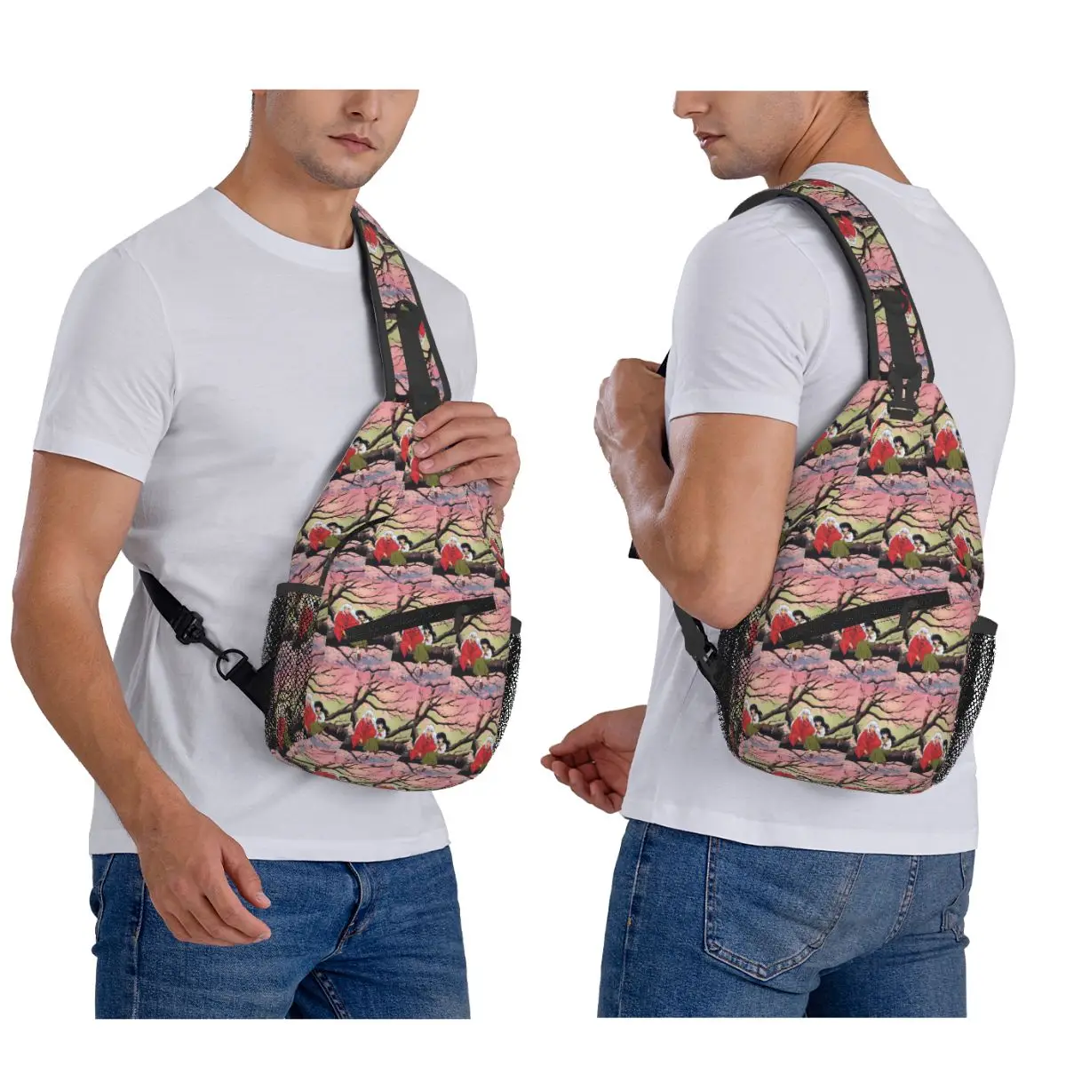Manga Kimono Inuyasha Sesshomaru - Bolso de pecho para hombre, mochila cruzada, bolso de viaje, senderismo, mochila de un día, bolso de hombro