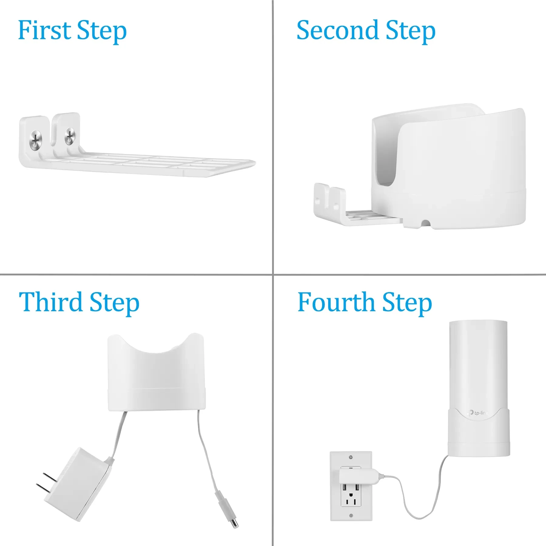 Wall Mount Holder for Deco M4/E4/P9/S7 Deco E4 Deco P9 Deco S7 Whole Home Mesh WiFi System, Bracket with Cord Management