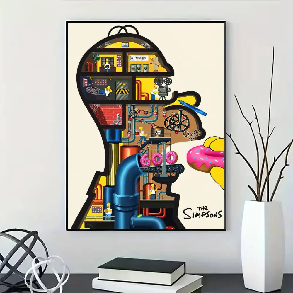 Cartoon T-The Cool S-Simpsons Poster for Living Room, Bedroom,Office,Frameless, Indoor Use, Perfect Gift Idea, Bedroom Wall Art.